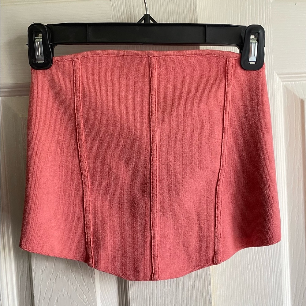 La Hearts Pink Mini Strapless Crop Top NWOT